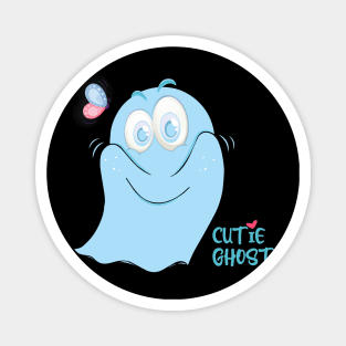 Cute funny ghost halloween with butterfly Magnet